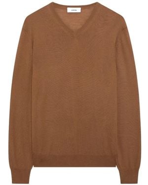 Lardini Trui Met V-Hals - Bruin