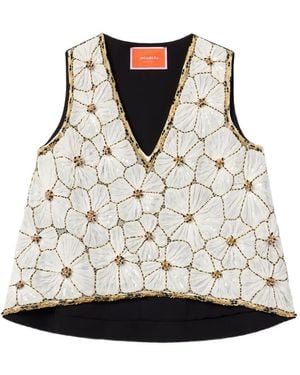 La DoubleJ V-Neck La Scala Top - Natural