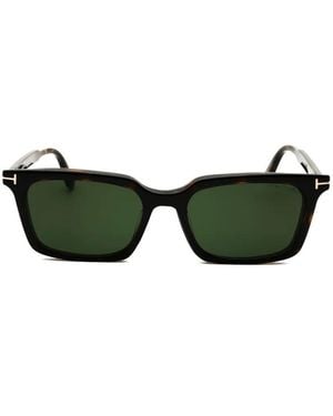 Tom Ford Rectangle-Frame Glasses - Green