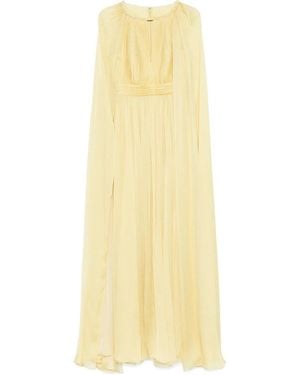 Elie Saab Pleated Maxi Dress - Yellow