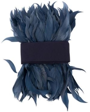 Sara Roka Feather-Embellished Belt - Blue