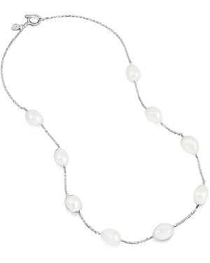 Dower & Hall Baroque Luna Pearl Chain Necklace - White