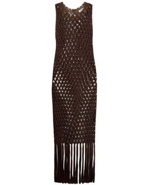 Jonathan Simkhai Jensen Macrame Fringed Midi Dress - Brown