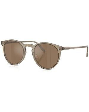 Oliver Peoples Round-Frame Sunglasses - Natural