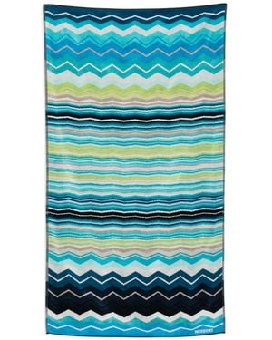 Missoni Serviette De Plage En Coton - Blue