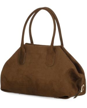 THEMOIRÈ Medium Talia Croc-Effect Tote Bag - Brown