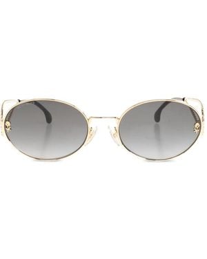 Etro Rose-Detail Round Sunglasses - Grey