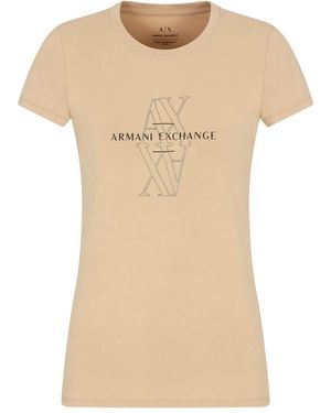 ARMANI EXCHANGE Logo-Print T-Shirt - Natural