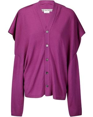 Comme des Garçons Draped-Trim Cardigan - Purple