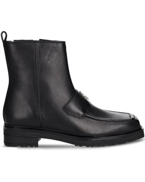 Patrizia Pepe Logo-Appliqué Zip Boots - Black