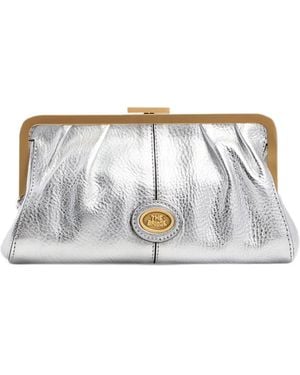 The Bridge Logo-Plaque Clutch Bag - White