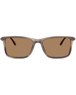 Giorgio Armani Rectangle-Frame Sunglasses - Brown