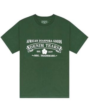 DENIM TEARS Graphic-Print T-Shirt - Green