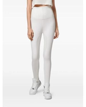 Philipp Plein Two-tone High-waisted Leggings - White