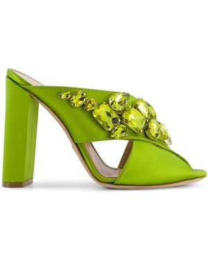 Giambattista Valli Mules con apliques de cristal - Verde