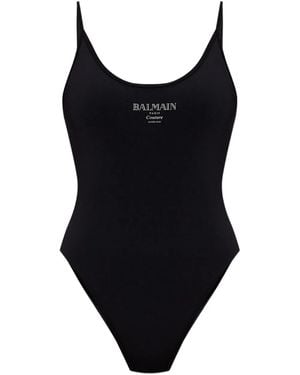 Balmain ロゴ ワンピース水着 - ブラック