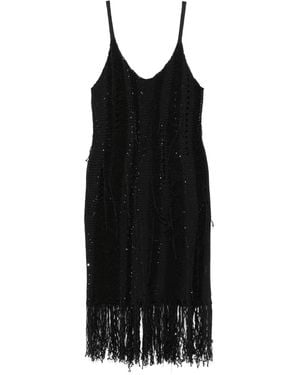 Roberto Collina Fringed Dress - Black