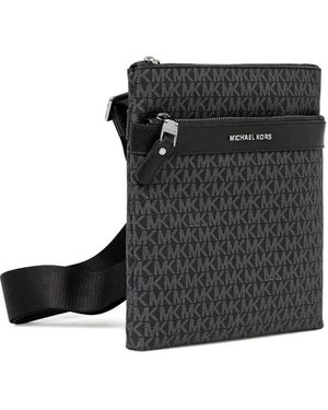 Michael Kors Hudson Monogram Messenger Bag - Black