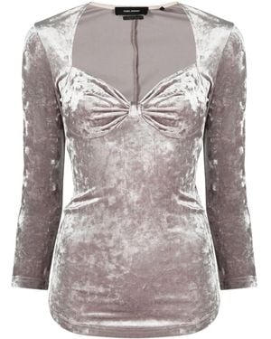 Isabel Marant Gubaia Velvet Top - Grey