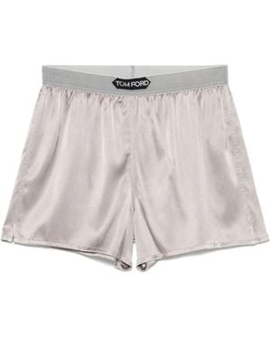 Tom Ford Shorts mit Logo-Bund - Grau