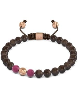 Shamballa Jewels Beaded Ruby And Diamond Bracelet - Brown