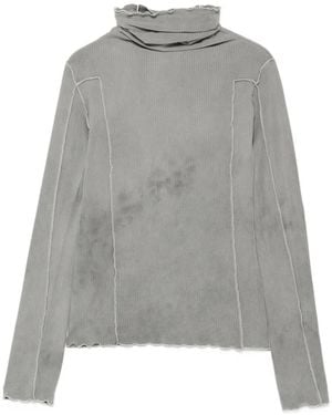 Baserange Ribbed Exposed-Seam Top - Grey
