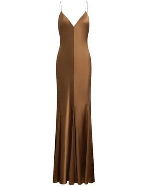 12 STOREEZ Ava Silk Maxi Dress - Brown