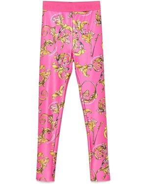 Versace Jeans Couture Barocco-Print Leggings - Pink