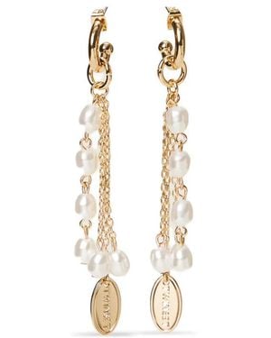Twinset Chain Pearl Earrings - Metallic