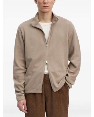 Another Aspect Ribbed-Knit Zip-Up Sweatshirt - Natural