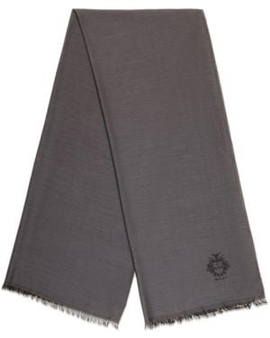 Bally Logo-Embroidered Scarf - Grey