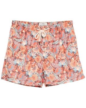 Peninsula Floral-Print Swim Shorts - Red
