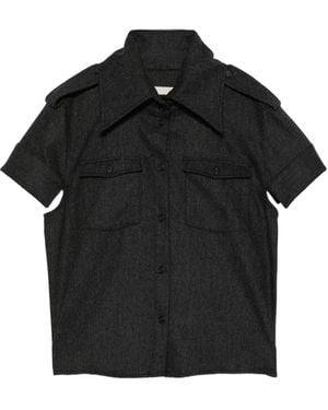 KHAITE Camisa Emiel De Manga Corta - Negro