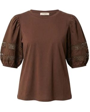 Twinset T-Shirt À Manches Bouffantes - Brown
