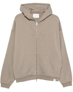 Woc New Haven Raw-Edge Zip-Up Hoodie - Natural