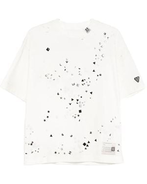 Maison Mihara Yasuhiro Embellished Distressed T-Shirt - White