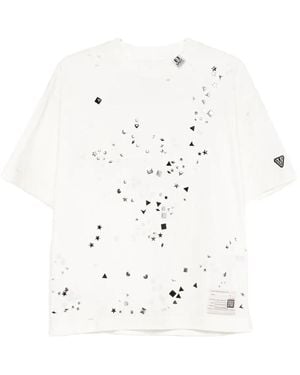 Maison Mihara Yasuhiro Verziertes Distressed-T-Shirt - Weiß