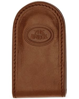 The Bridge Logo-Embossed Leather Money Clip - Brown