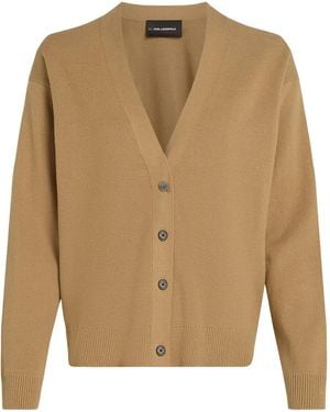 KARL LAGERFELD V-Neck Cardigan - Natural