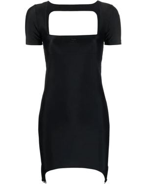 Courreges Square-Neck Cut-Out Mini Dress - Black