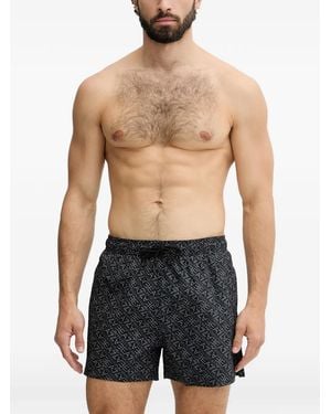 EA7 Logo-Print Drawstring Swim Shorts - Blue