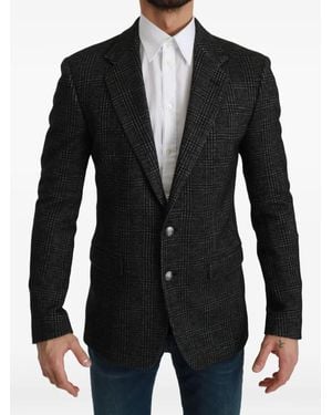 Dolce & Gabbana Glen Plaid Blazer - Black