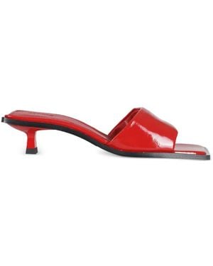 Alohas Square Toe Sandals - Red