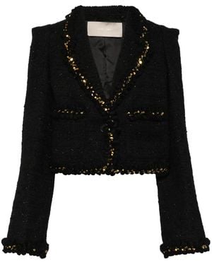 Elie Saab Tweed-Jacke mit Pailletten - Schwarz