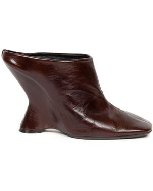 Dries Van Noten Muiltjes Met Gevormde Hak - Bruin
