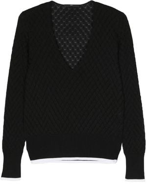 SAPIO Pullover Mit Lochstrickmuster - Schwarz