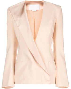 Genny Single-Breasted Asymmetric-Lapel Blazer - Natural