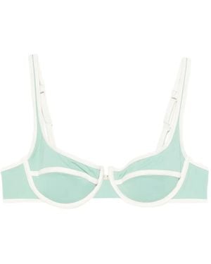 MC2 Saint Barth Amira Underwired-Cups Contrast-Trim Bikini Top - Green