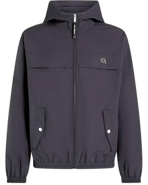 KARL LAGERFELD Ikon Hooded Jacket - Blue