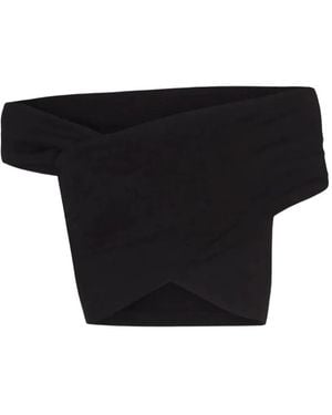 Cortana Candy Asymmetric Cropped Top - Black